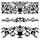 Set of vector old ornaments