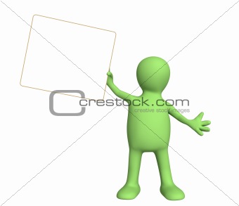 Puppet with information board