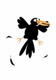Isolated illustration of funny crow