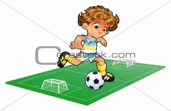 Baby Soccer Player with background