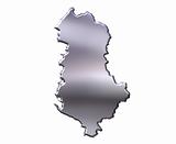 Albania 3D Silver Map