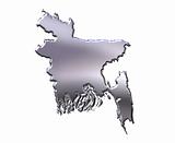 Bangladesh 3D Silver Map