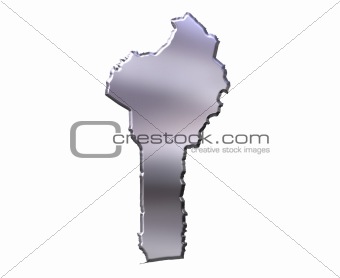 Benin 3D Silver Map