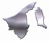 Brunei 3D Silver Map