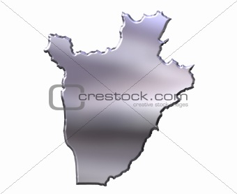 Burundi 3D Silver Map