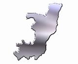 Congo Republic of 3D Silver Map