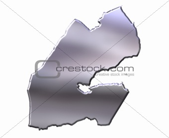 Djibouti 3D Silver Map