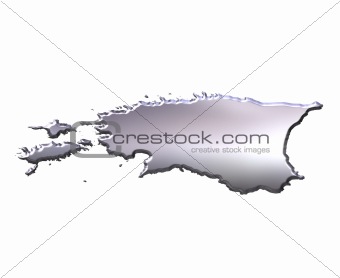 Estonia 3D Silver Map