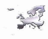 Europe 3d Silver Map