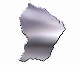 French Guiana 3D Silver Map