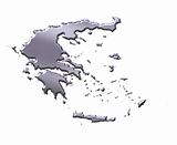 Greece 3D Silver Map