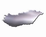 Hungary 3D Silver Map