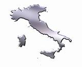Italy 3D Silver Map