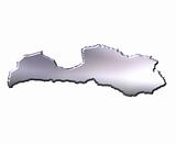 Latvia 3D Silver Map