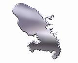 Martinique 3D Silver Map