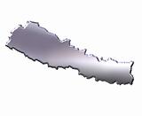 Nepal 3D Silver Map