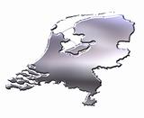 Netherlands 3D Silver Map