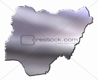 Nigeria 3D Silver Map