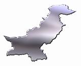 Pakistan 3D Silver Map