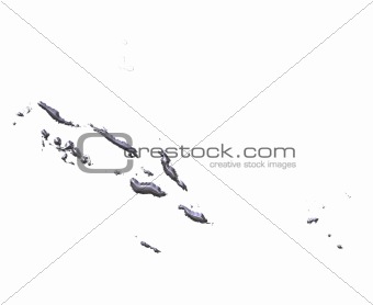 Solomon Islands 3D Silver Map