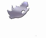 South Africa 3D Silver Map