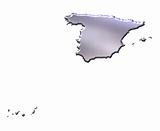Spain 3D Silver Map