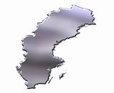 Sweden 3D Silver Map
