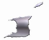 Trinidad and Tobago 3D Silver Map
