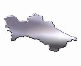 Turkmenistan 3D Silver Map