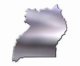 Uganda 3D Silver Map