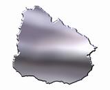 Uruguay 3D Silver Map