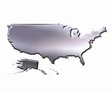 USA 3D Silver Map