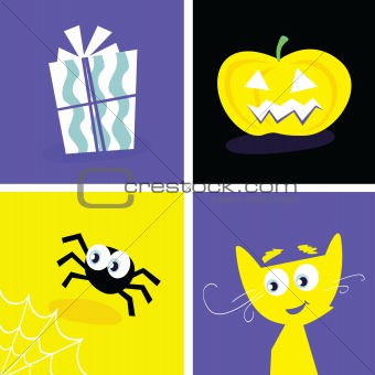 Halloween retro icons