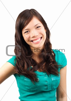 Cute woman laughing