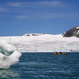 Kayak near glacier