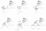 Athletic 3D Icon Set - Black and White