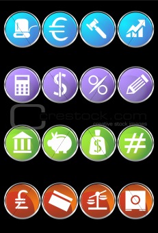 Banking Buttons - Black Background