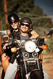 Man and Woman on Motorcycle