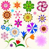 Collection abstract flowers (vector)