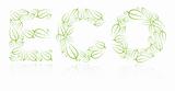 Eco lettering made from green leafs
