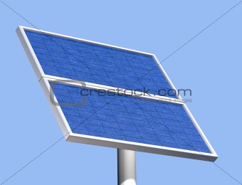 Solar panel on a clear summer day