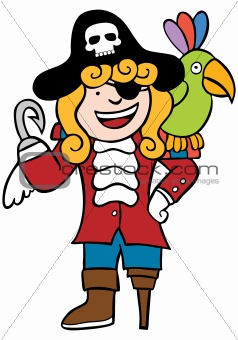 Friendly Pirate with Parrot