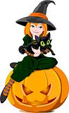 Witch and cat
