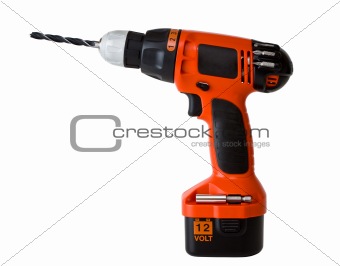 Cordless drill isolated on white