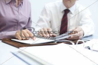 two businesspeople in a meeting