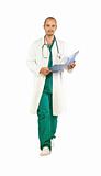 walking doctor on white