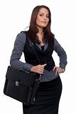 Young Business Woman with a handcase