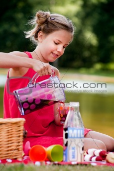 Teenage girl on a picknick