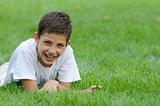 boy on the green grass