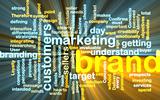 Brand marketing wordcloud glowing